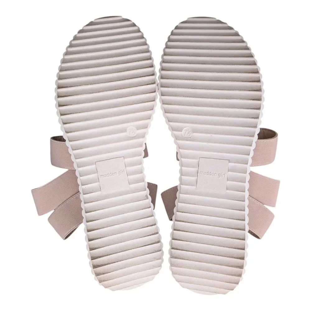 Madden Girl Women's Platform Sandals Sz 7.5 Blush Chunky Wedge Ankle Strap Y2K